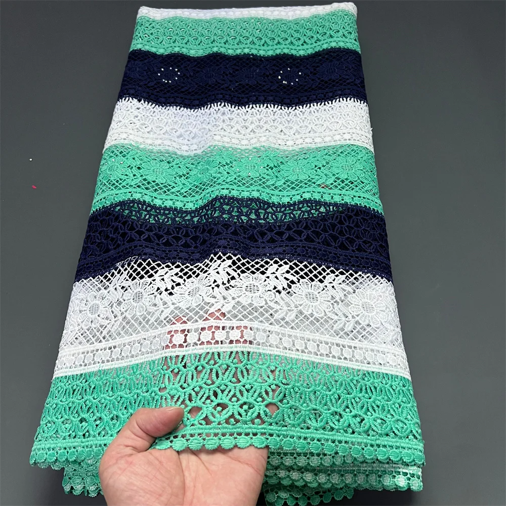 قماش دانتيل أورجانزا مطرز بالترتر القطني الأفريقي النيجيري، فستان حفلات الزفاف من التول، جودة عالية، 5 ياردات، 2025 zj046-1/038 #3