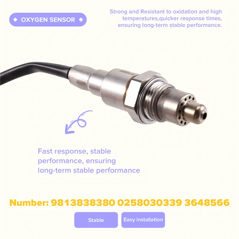 Oxygen O2 Sensor Car Part 9813838380 For Citroen C3 C4 DS 3 4 Opel 208 301 408 2008 2015-2025 258030339 3648566