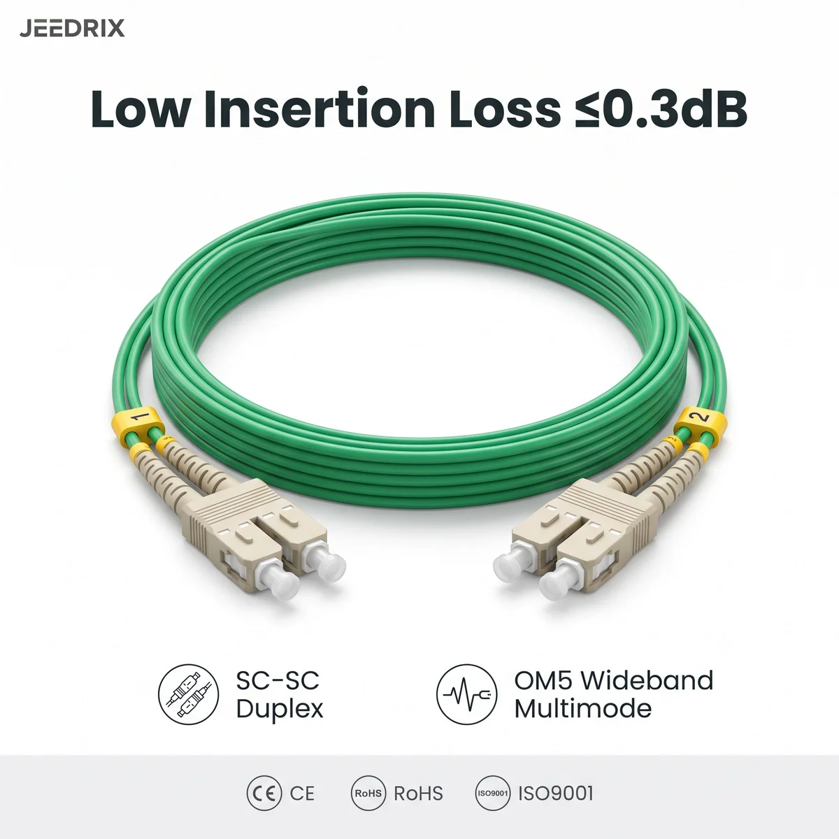 OM5 Multimode Duplex Fiber Patch Cable SC-SC Lszh Wbmmf 50/125µM 0.5M-50M 40G 1…