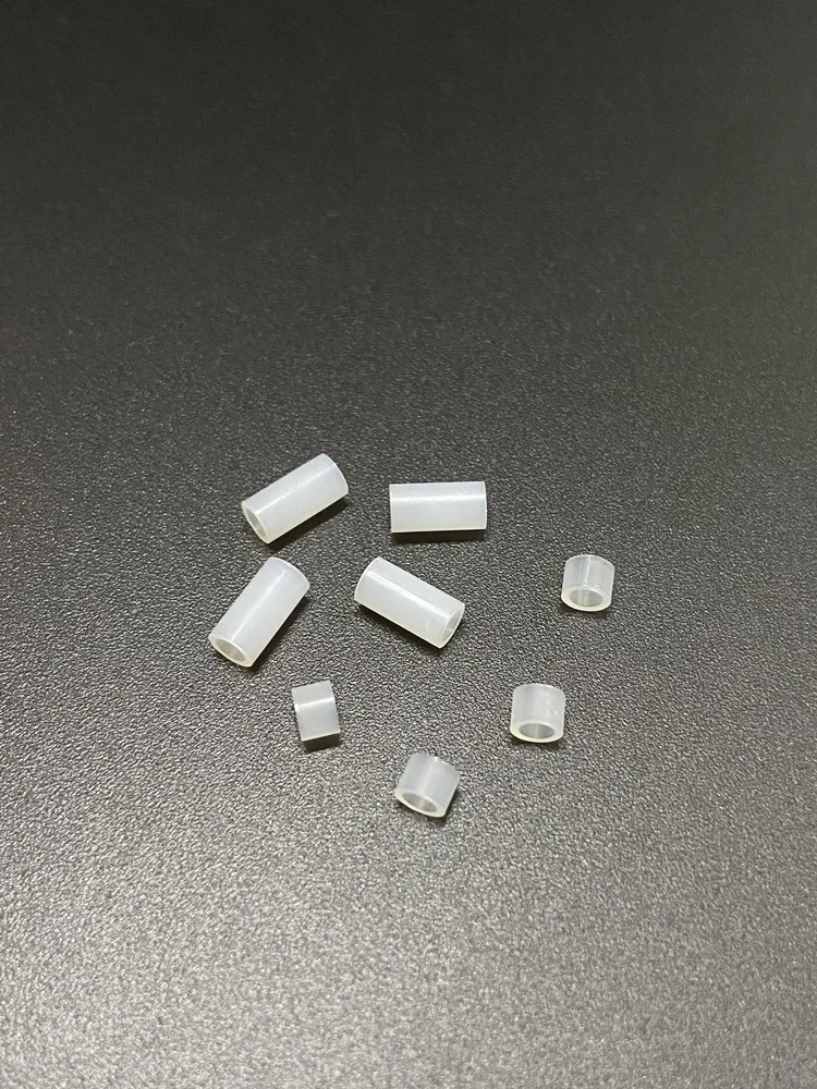 White Nylon Tube Screw Insulation Washer PA66 Material round Body Spacer Column Inner Diameter 2.7 Outer Diameter 4 Height 2-12