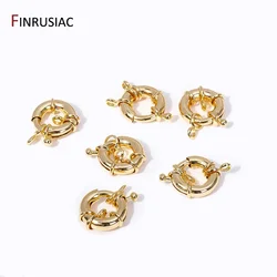 Wholesale 14k Gold Plated Spring Clasps Brass Sailor Clasp Connector For DIY Handmade Necklace Making Accessories