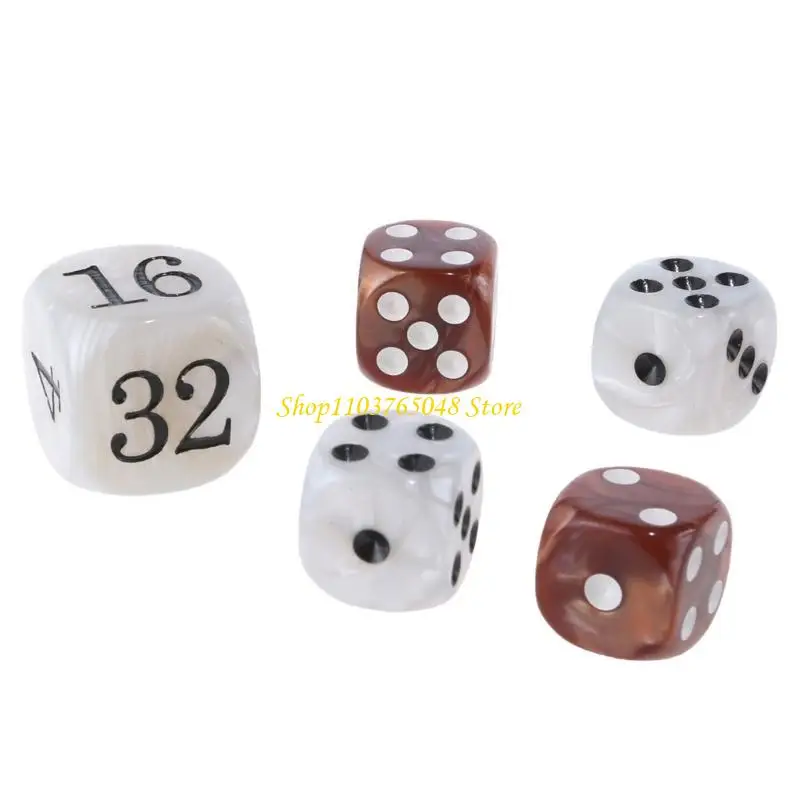 Набор акриловых кубиков для нарды с отделкой жемчугом для настольной игры, профессиональные акриловые кубики, набор двойных кубиков-кубов