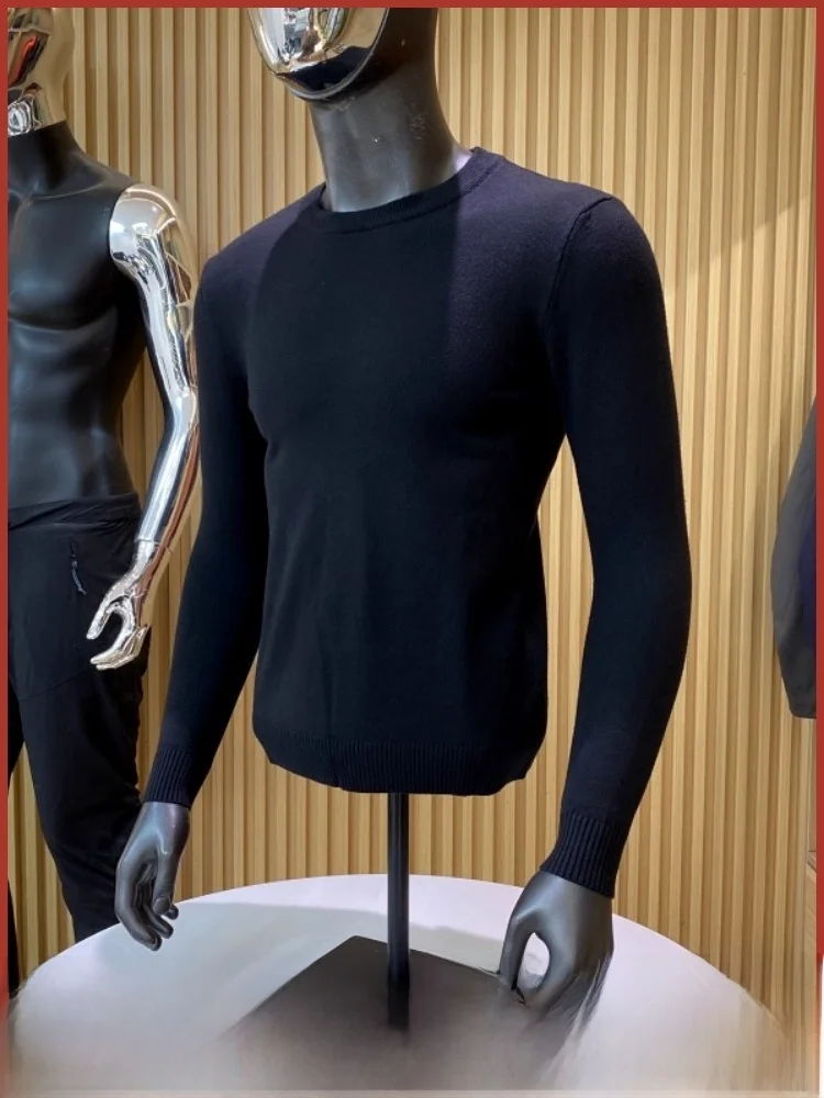 

Классический универсальный удобный мужской вязаный свитер, повседневный круглый пуловер Ne, внутренняя одежда, мягкий свободный крой, модный городской слэ