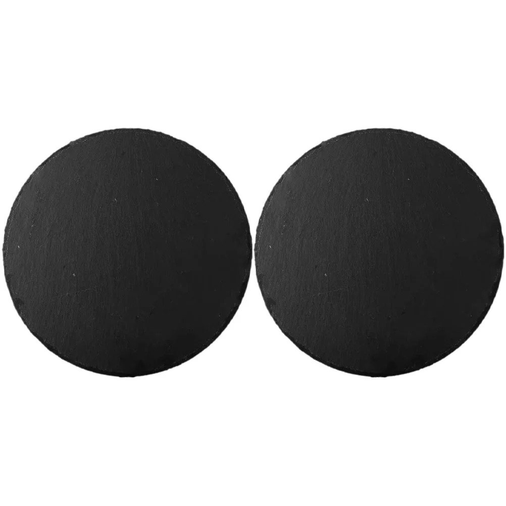 

2 Pcs Japanese-style Dinner Plate Food Tray Charcuterie Stone Natural Black Serving Flatware