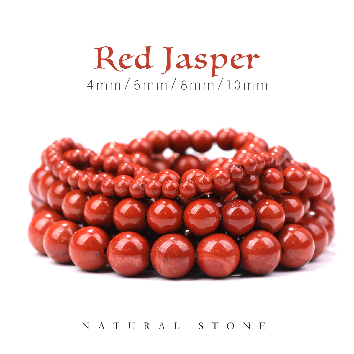 Natural Red Jasper Round Loose Beads Strand 4 6 8 10 12MM Pick Size For Jewelry Making Bracelet Necklace Handmade Fait main per