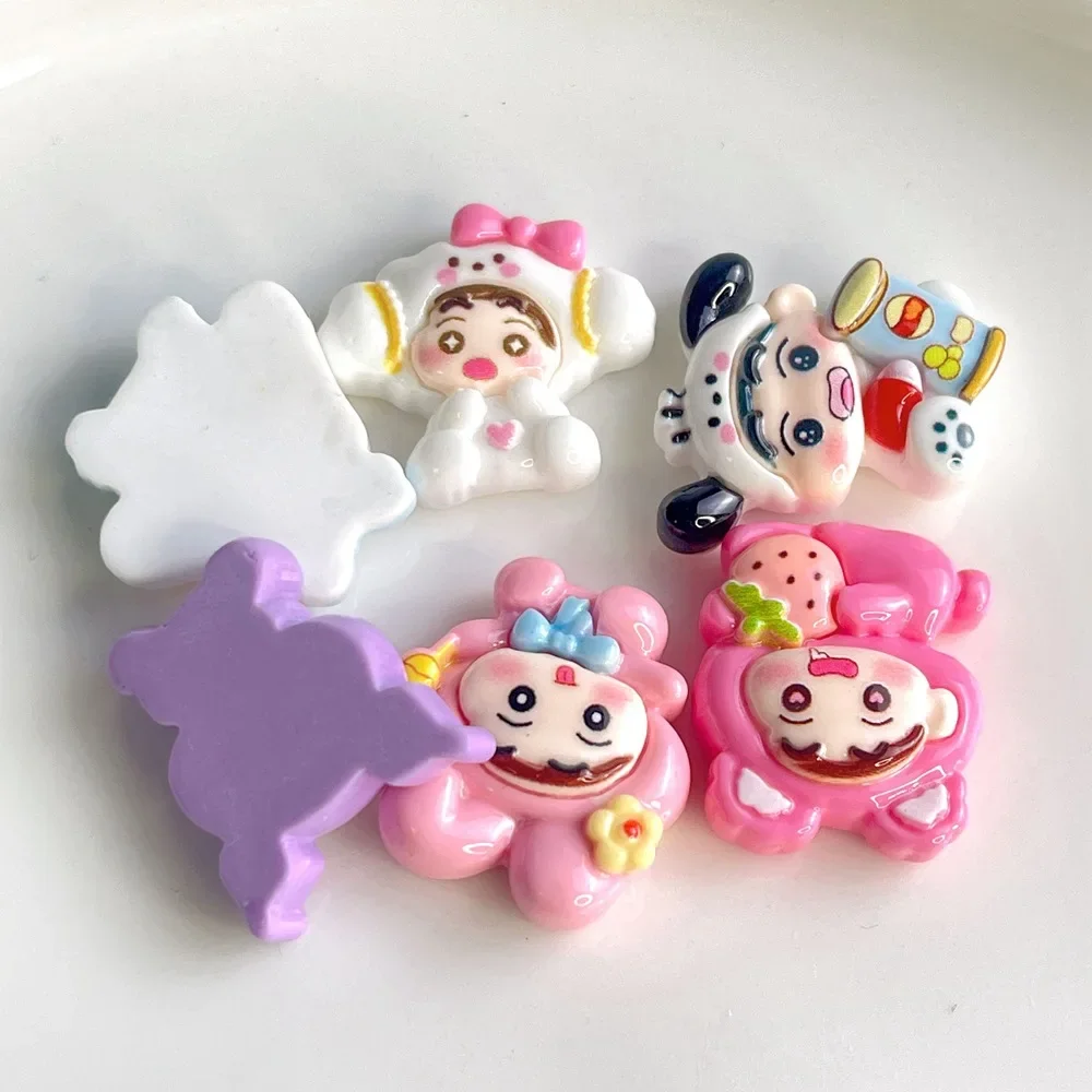 5Pcs sanrio dressup CrayonShin-chan resin flatback supplies diy kawaii resin accessories crafts materials scrapbooking