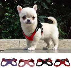 New Pet Dog Harness Soft Suede Small Dog Harness for Puppies Chihuahua Adjustable Chest Strap Size S/M #567