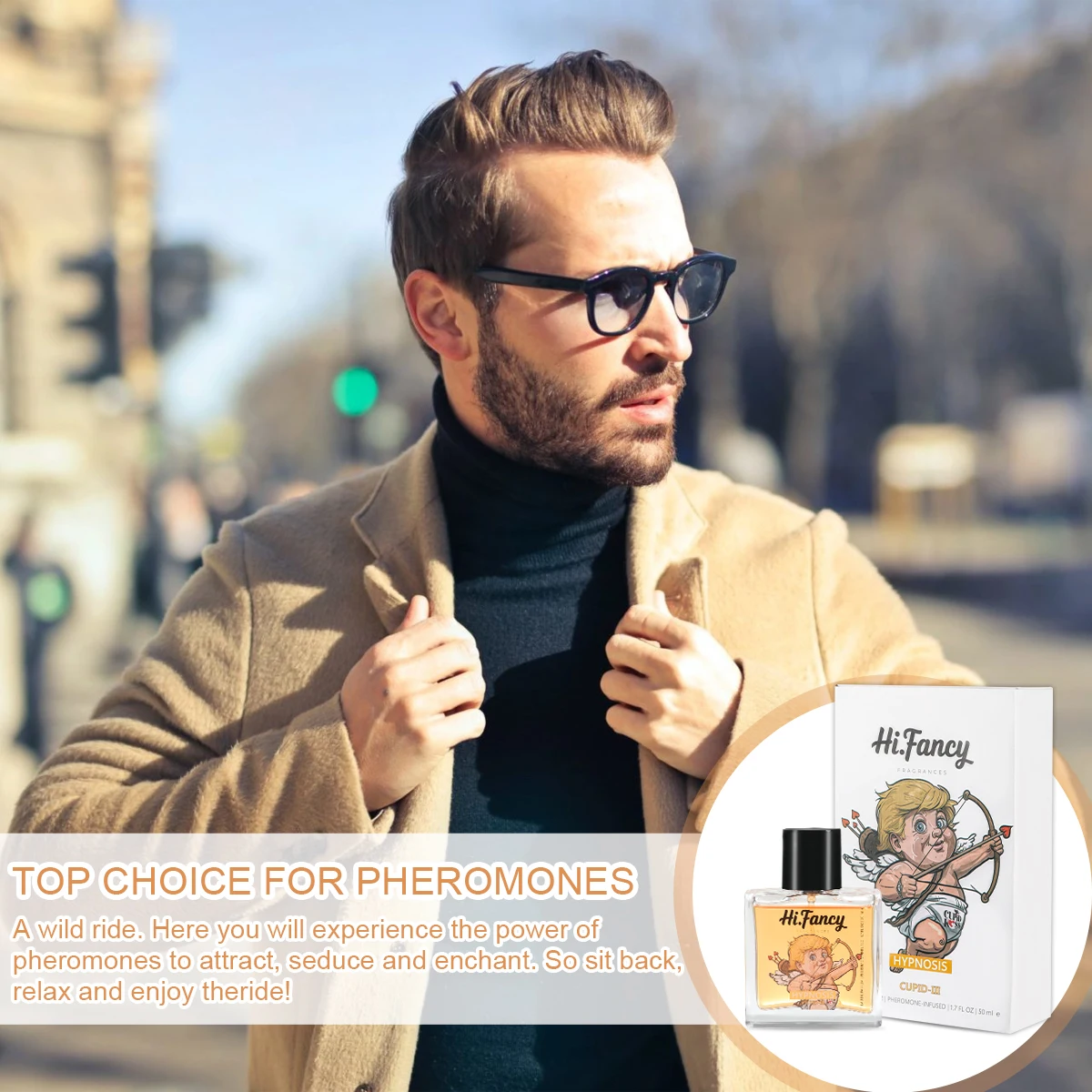 HI.FANCY 2in1 ambra oud oro colonia da uomo 50ML feromoni profumi 2*5ML Spray da viaggio per regali di Natale Regali di Capodanno