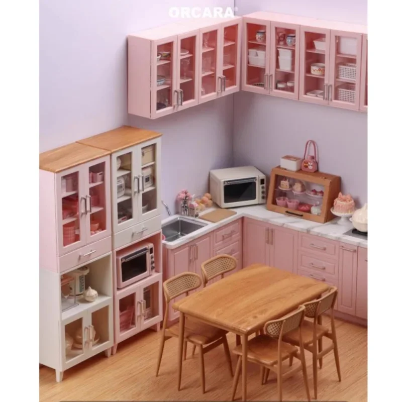 1:6 Doll House Mini Model Furniture Accessories ABS Cupboard Sideboard Kitchen Storage Cabinet Bjd Gsc Blyth Soldier Lol Decor