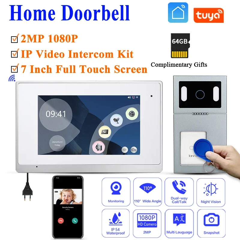 

High Quality Smart 7 Inch RFID Remote Control WiFi TUYA Video Doorbell Outdoor Panel Waterproof IP65 Intercom Unlock