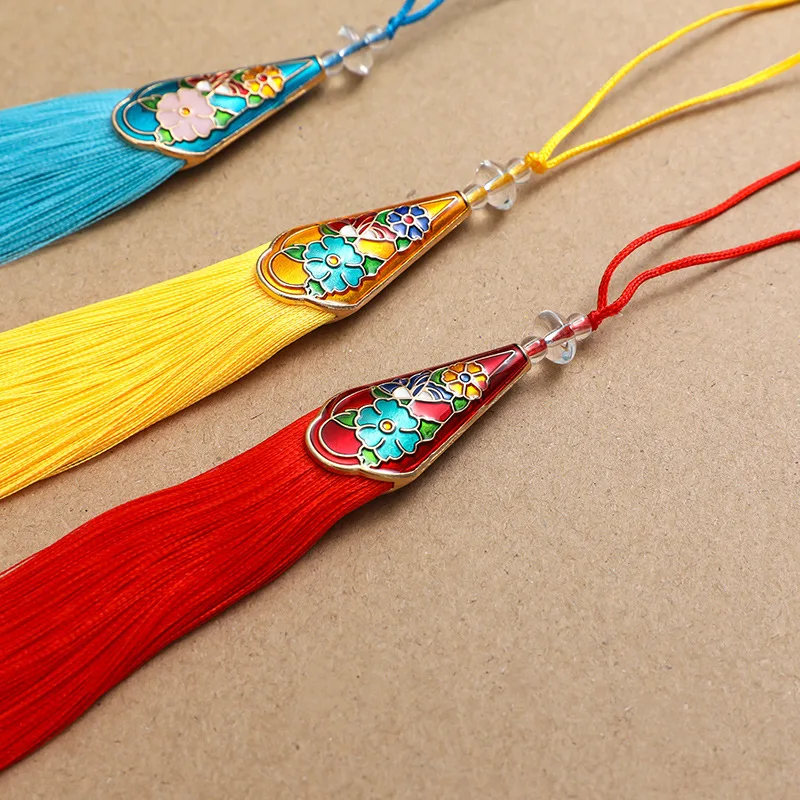 Beautiful Chinese Tassels Enamel Color Flower 16cm Fine Polyester Thread Tassels Garment Ornament Home Decorations