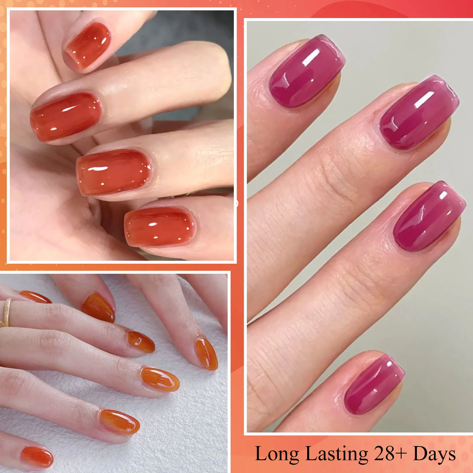 12개 젤리 눈꽃 네일 젤 폴리시 세트 초보자용 홈 매니큐어 스타터 키트 베이스 탑 코트 UV LED 소프트 오프 네일 아트 디자인