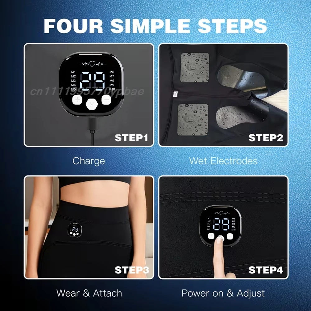 EMS Toning Shorts - Elektrische Muskelstimulations-Yogahose für gezielte Bauch-, Gesäß- und Beckenbodenerziehung, formende Fitness-Unterwäsche – Detail 3