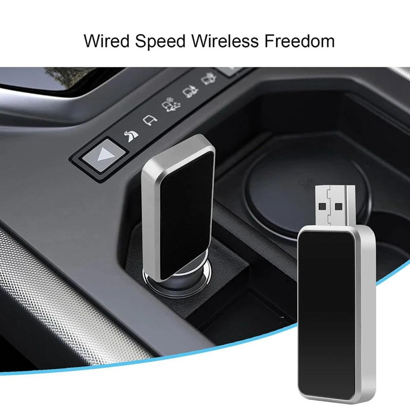 Wireless Carplay Adapter,Plug And Play Wireless Carplay Adapter With USB-A And USB-C Cable For Apple Iphone IOS 10+Cars