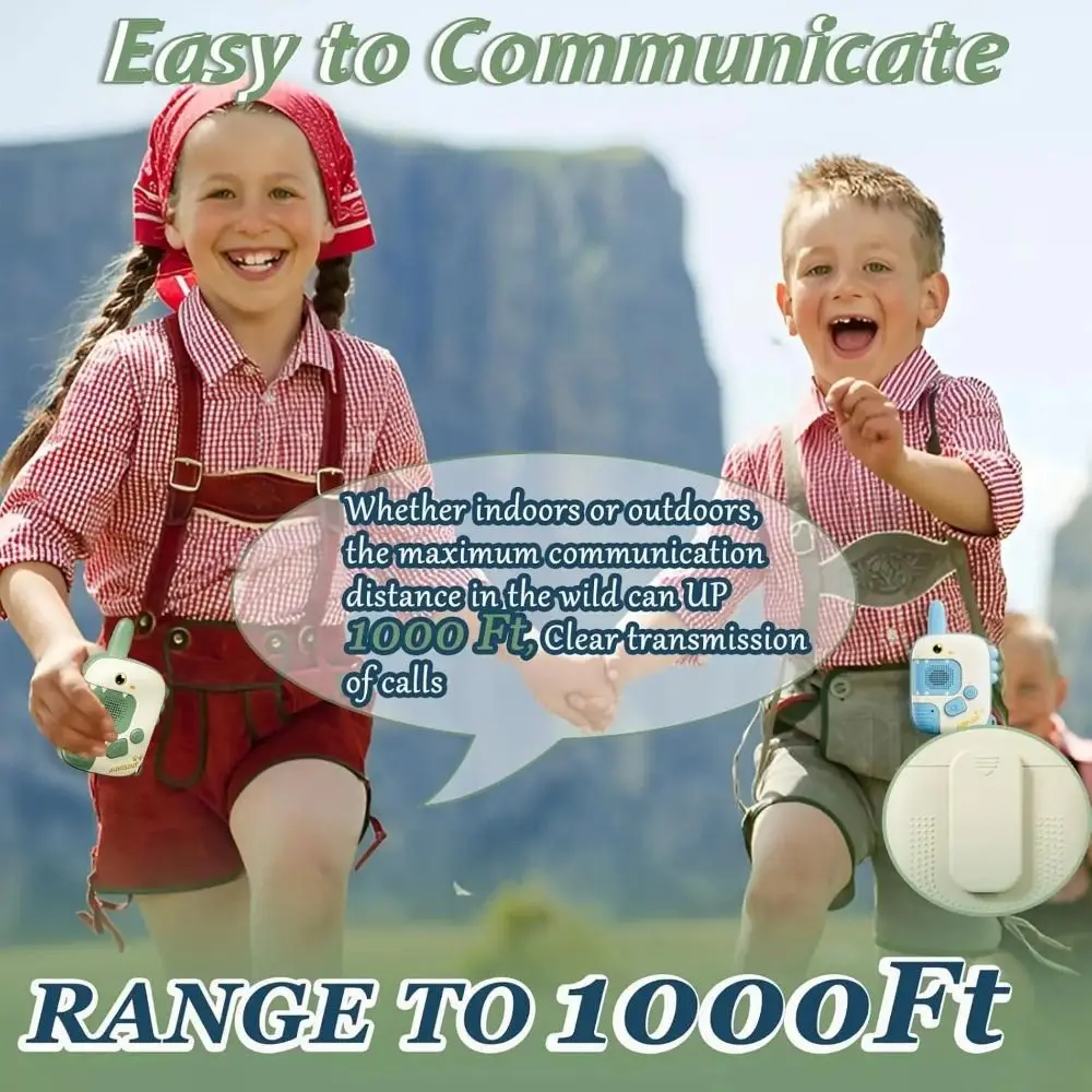 1 Pair Lovely Dinosaur Walkie Talkies Wearable Lanyard One Click Call Wireless Communication Long Range