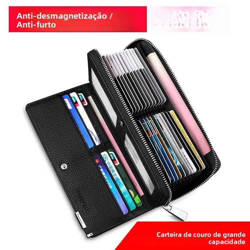 platinum-boston-paul-anti-theft-leather-card-holder-men's-multi-functional-large-capacity-multi-layer-long-wallet