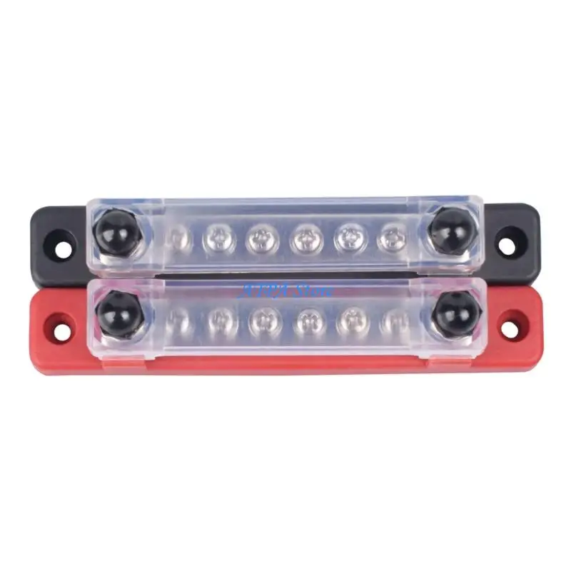 U13C Pack Of 2 High Current 150A Busbar With 6 Way Terminal Blocks For Motorhome Boat Marine Battery Power Distribution System
