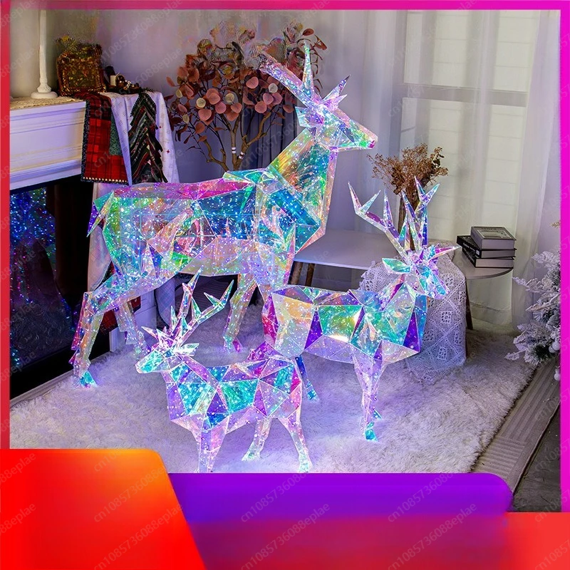 

Symphony Elk Light Glowing Christmas Scene Arrangement Shopping Mall Hotel Outdoor Park Ornament Luminous Decoration
