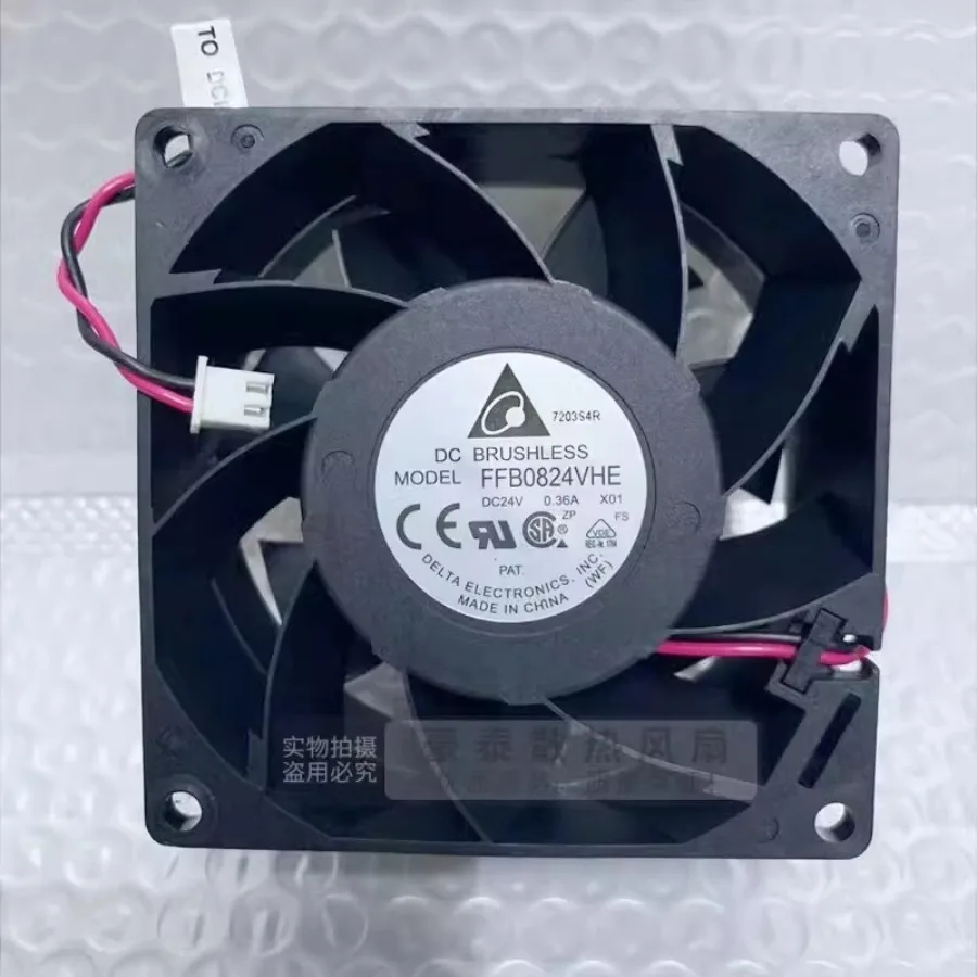 For  Delta FFB0824VHE 8038 DC24V 0.36A 8CM 2-Pin Dual Ball Inverter Cooling Fan