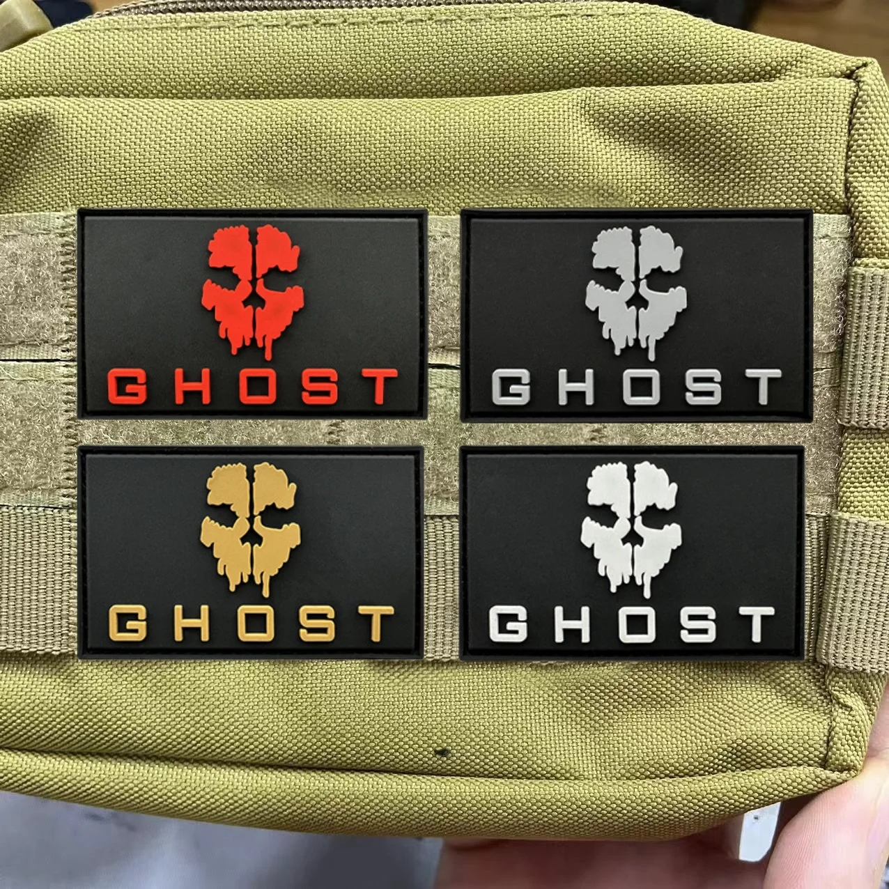 Ghost Mask Call of Duty Morale Badge PVC Hook and Loop Patches Tactical Armband Outdoor Equipment Backpack Decoration Stickers