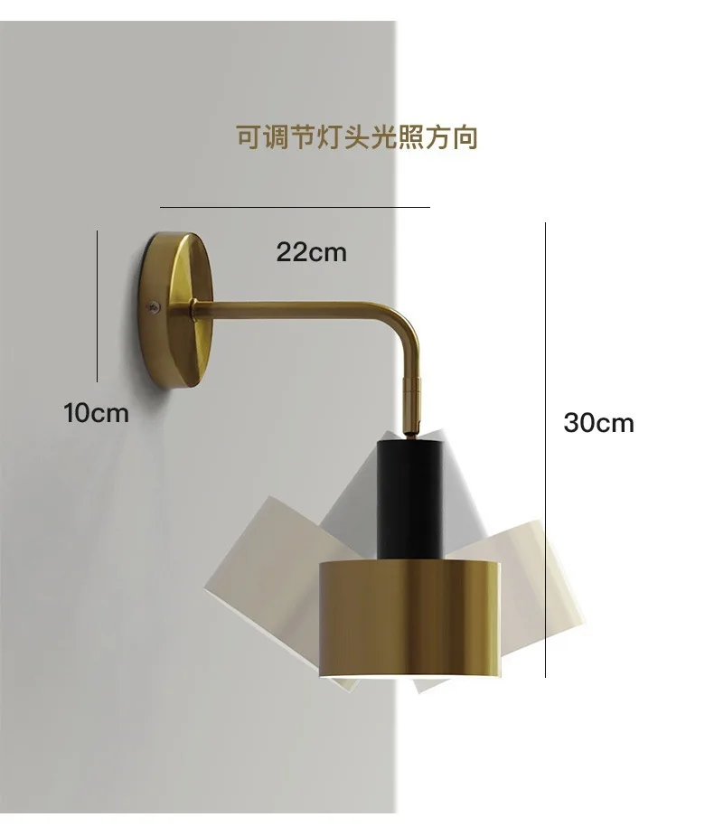 Modern bedside wall lamp reading lamp bedroom background wall flashlight wall lamp bathroom mirror front light