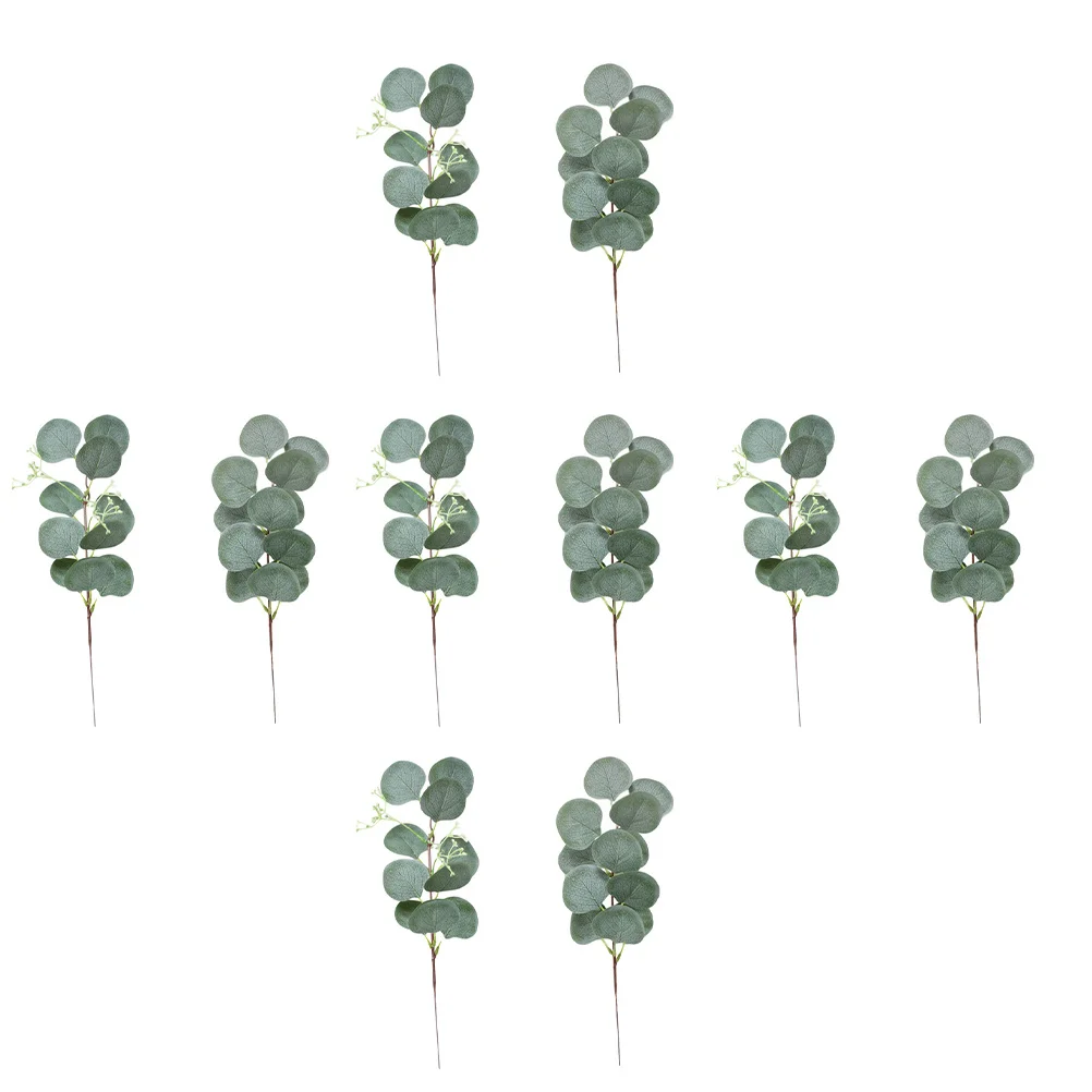 

10Pcs Artificial Eucalyptus Leaves Lifelike Plant Decor for Wedding Centerpiece Home Garden Party Event Spring Atmosphere Green