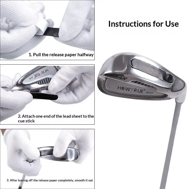 10/20/30pcs Golf Weighted Lead Tape Adhesive Lead Tape Strips Add Weight For Golf Club Tennis Racket Pickball Racket - view 5