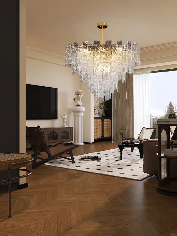 

Modern Ceiling Home Decoration Living Room LED Pendant Light French Style New Villa Master Bedroom Crystal Pendant Light Fixture