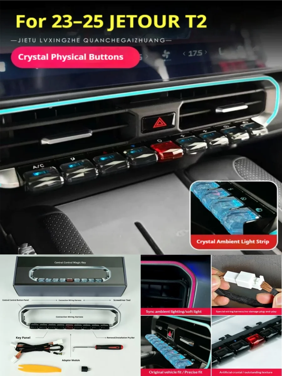 For 23-25 JETOUR T2 Car interior, physical button cover