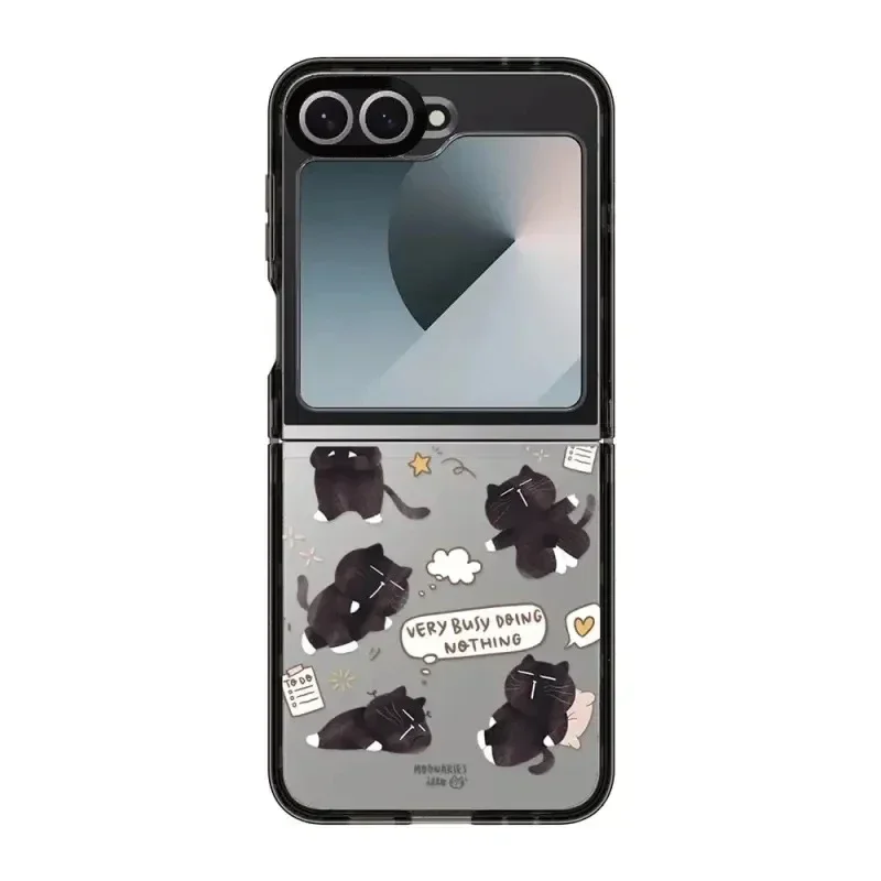 Cartoon Animal Colorful Hearts Phone Case for Samsung Galaxy Z Flip 3 4 5 6 Back Cover for ZFlip6 ZFlip5 ZFlip4 Hard Case Shell