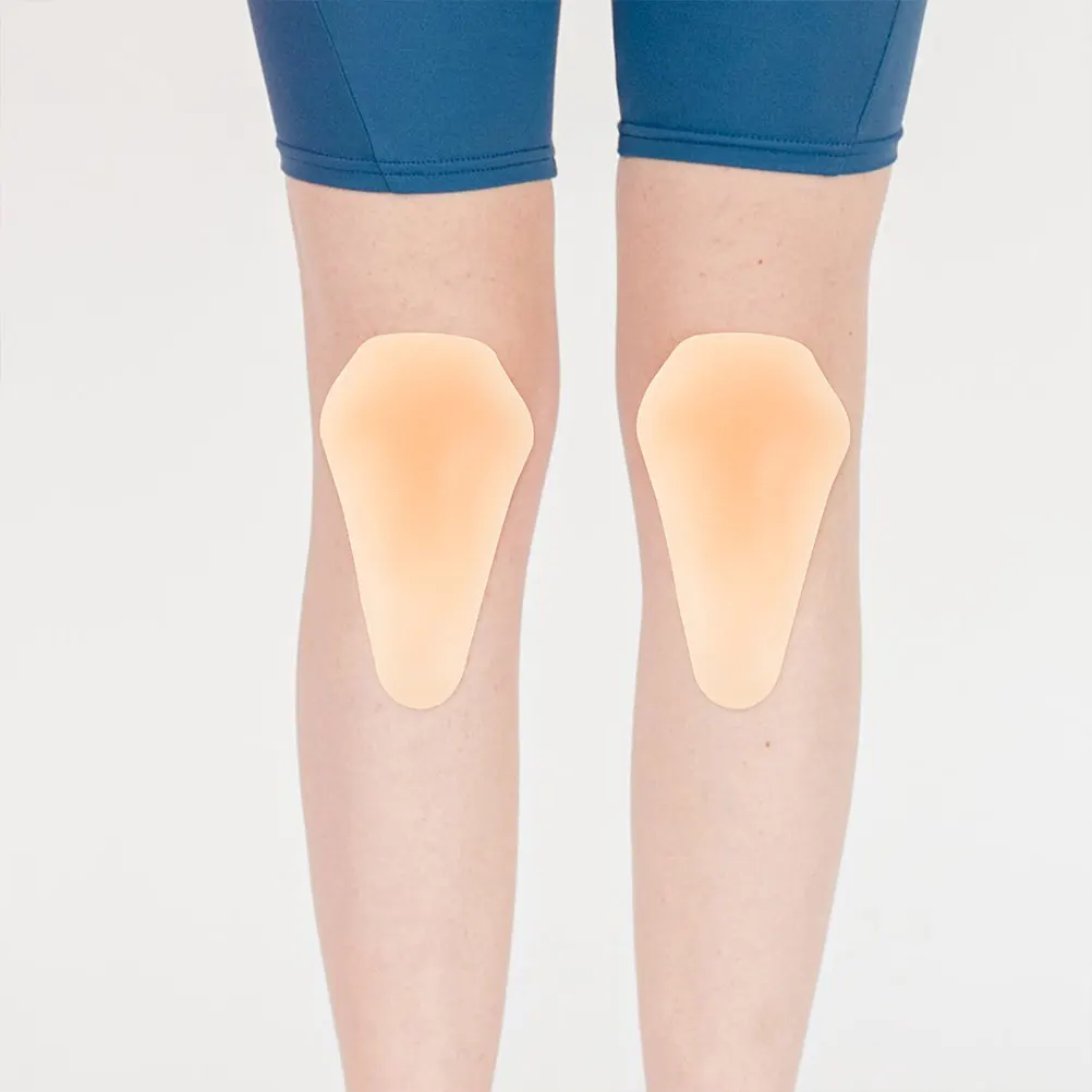 

4 Pcs Knee Silicone Pads Ice Skating Anti-fall Rolling Beige Silica Gel Adhesive Brace