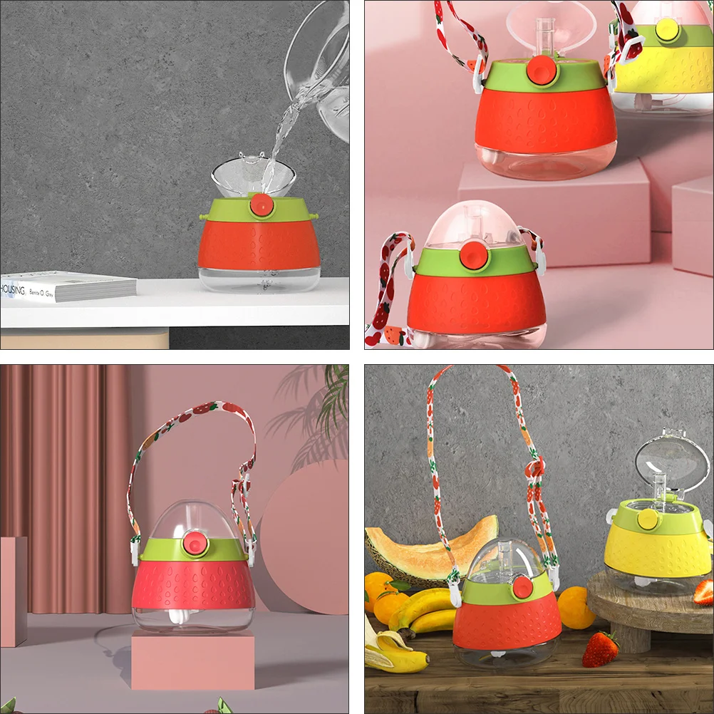 

280Ml Kids Water Bottle Leakproof Heat Resistant Straw For Toddler Baby Drinking Trainer Cup Plastic Handle Drinking Bottle