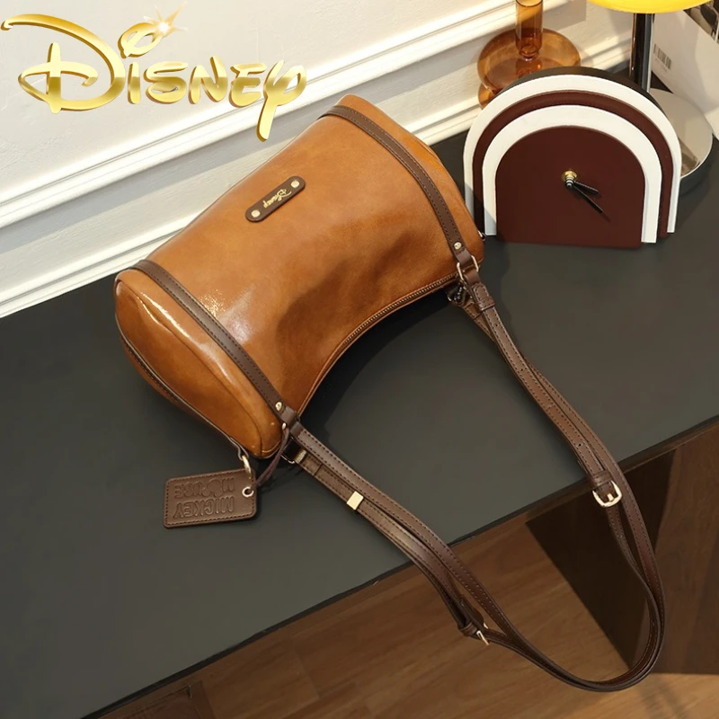Disney Mickey New Women's Handbag Luxury Brand Fashion Solid Color Women's Shoulder Bag Large Capacity Cartoon Women's Bag