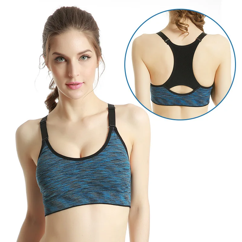 Delle donne di Sport di Yoga Del Reggiseno traspirante quick dry Top Antiurto Croce Torna Push-Up di fitness Reggiseno attivo Palestra Corsa E