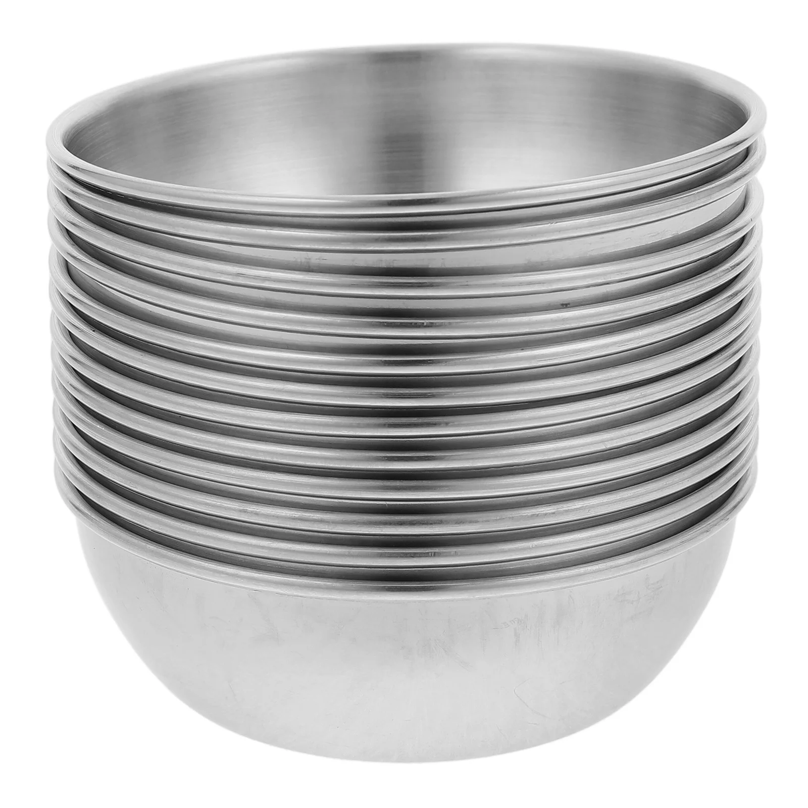 

12Pcs Stainless Steel Small Round Sauce Dishes Condiment Bowls Kitchen Restaurant Soy Sauce Dipping Cups Mini Serving Containers