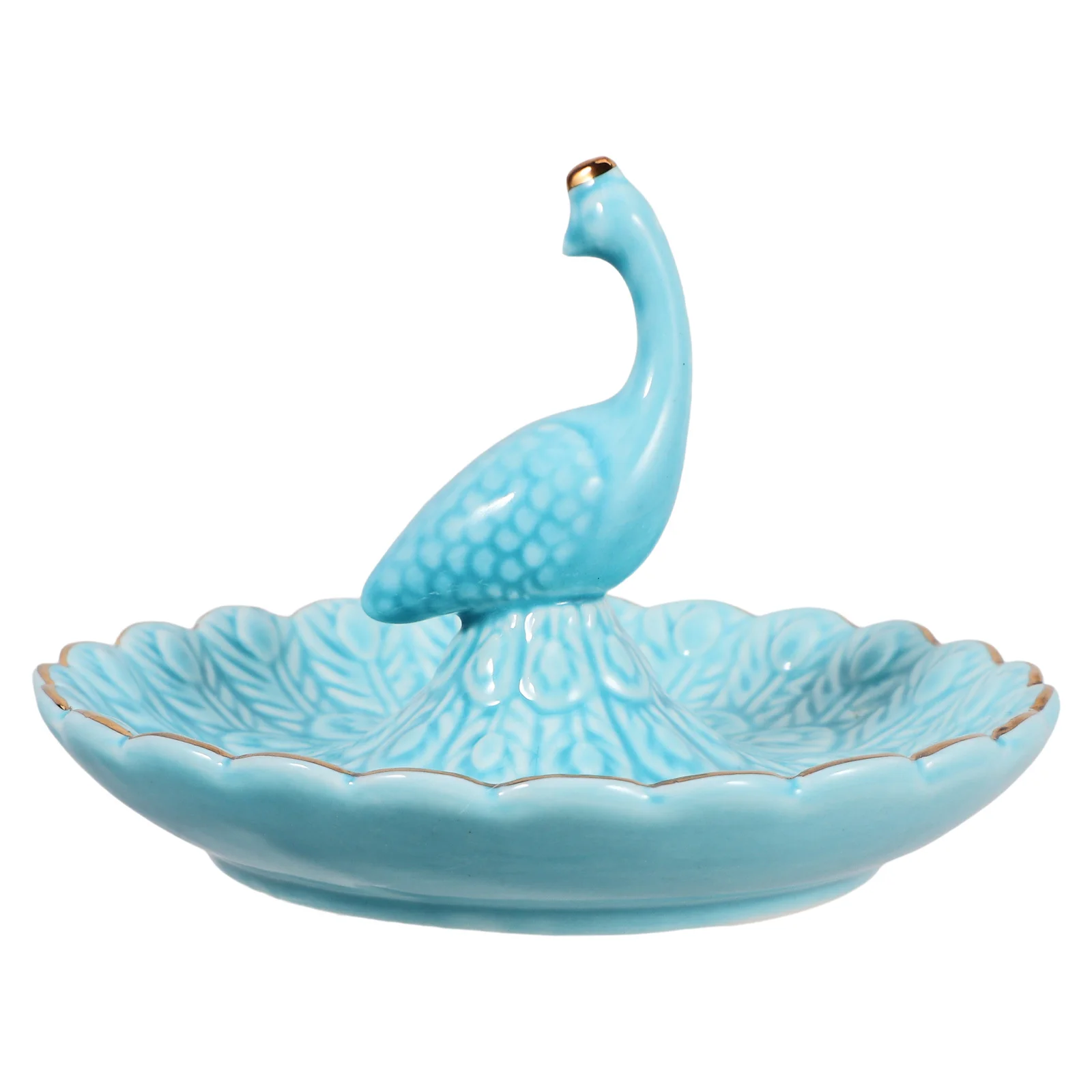 

Peacock Jewelry Organizer Tray Ceramic Jewelry Tray Ring Holder Dish for Display Storage of Rings Bracelets Earrings