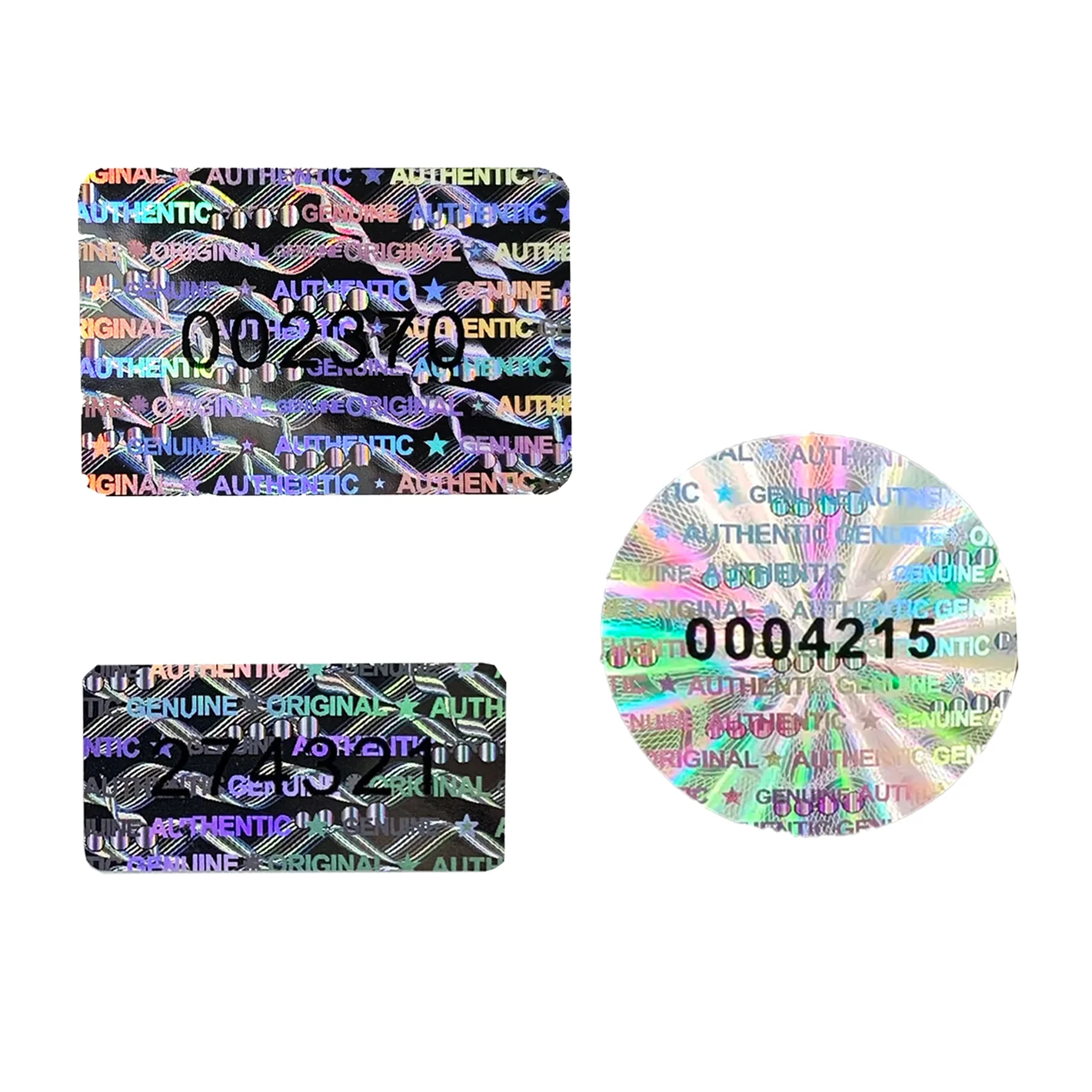 392pcs/378pcs Tamper-Evident VOID Hologram Seals Label with Black Unique Serial Numbers, Authentic Original Genuine Stickers