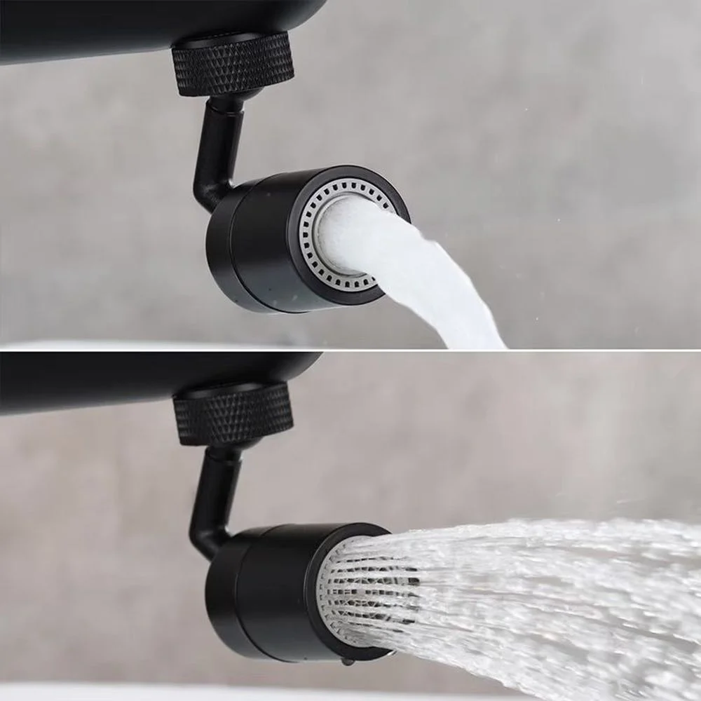 สีดำ720 ° ทองเหลืองก๊อกน้ำสำหรับห้องครัว Extender ห้องน้ำ Tap Rotatable ก๊อกน้ำ Extender Saving Water Tap อะแดปเตอร์หัวฉีด