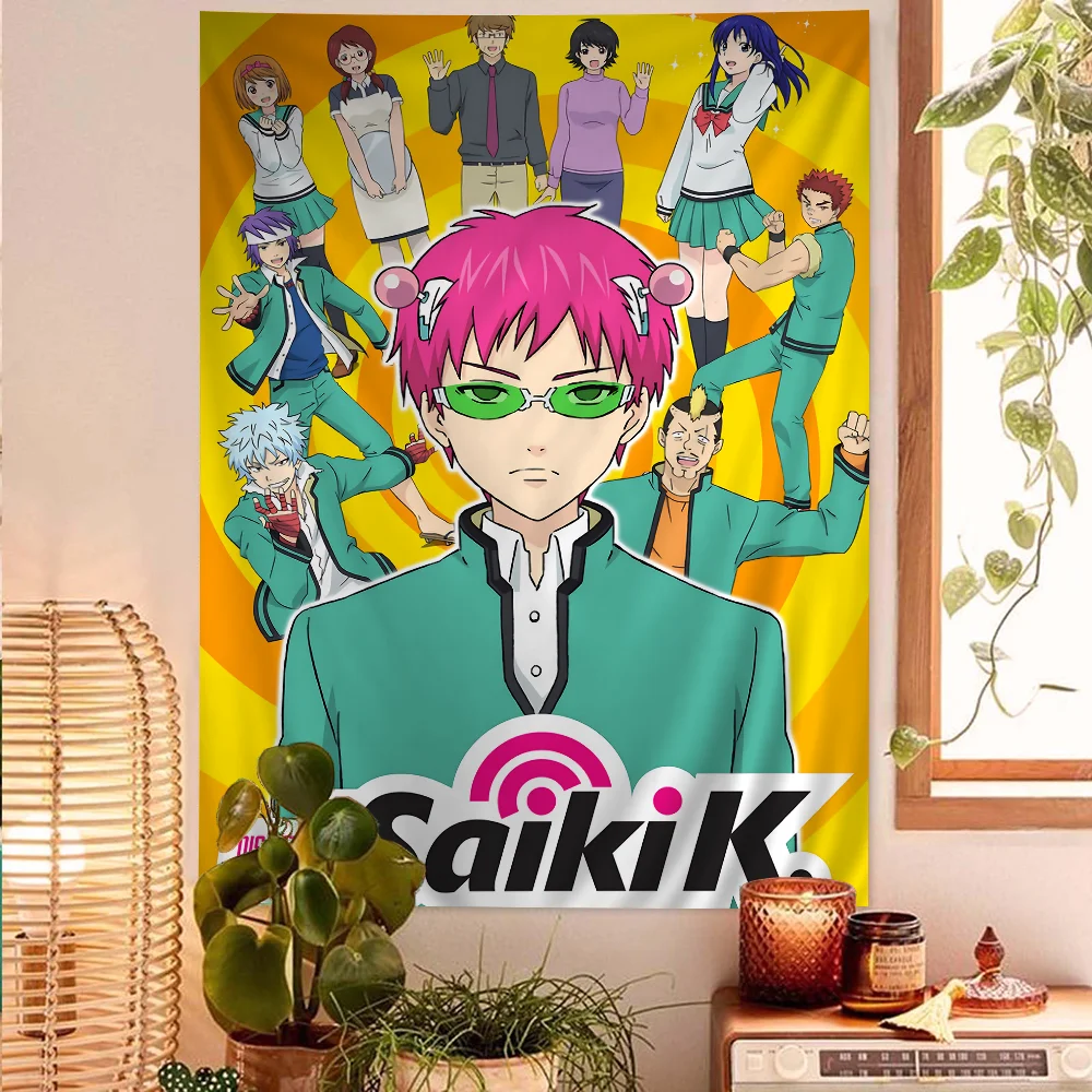 

Saiki K Japanese Anime Cartoon Tapestry Art Science Fiction Room Home Decor Wall Hanging Sheets