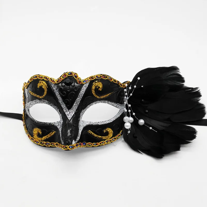 10 pezzi Maschere di piume colorate Donne Ragazze Principessa Maschera in maschera sexy Danza Festa di compleanno Carnevale Puntelli Natale Halloween