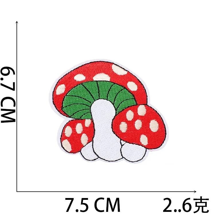 New 1 Pcs Tags Magic Cartoon Embroidery Patch Color Mushroom Embroidery Fusible Applique Badge Backpack Decoration Sew DIY