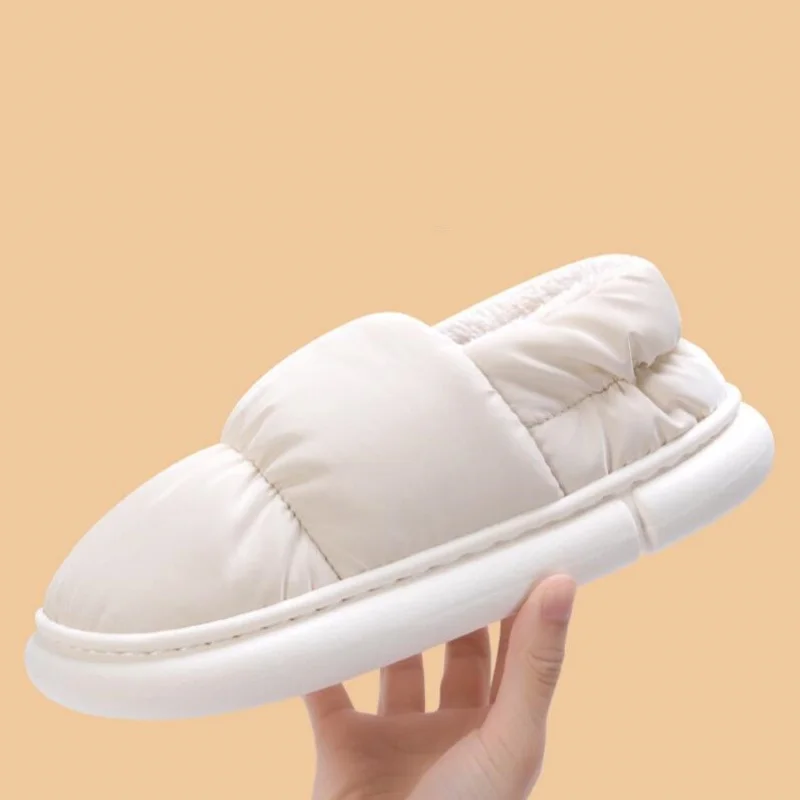 

Женские хлопковые тапочки для мужчин, зимние домашние теплые домашние непромокаемые хлопковые туфли на толстой подошве для женщин