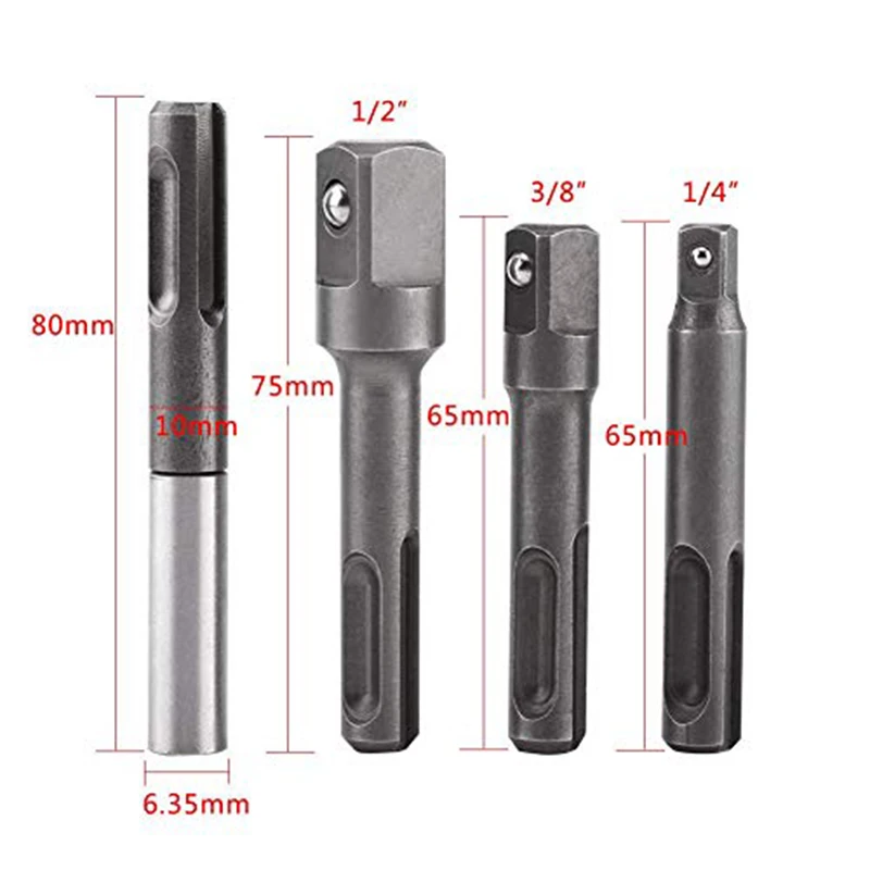 SDS Plus Socket Driver Drills Set Drill Bit Adaptor 1/4\