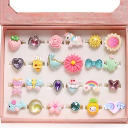 Duplication Rings Styles NO Variety of Girl Pretend Play and Dress Up Rings Children's Hand Jewelry Ring Cartoon Interesting