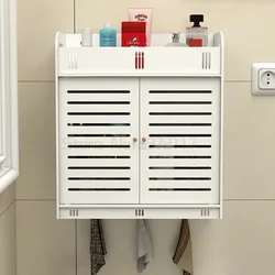 Wall-mounted Bathroom Cabinet, Wood-Plastic Cupboard Shelf, Cosmetic Storage Rack, Toilet Furniture, 38x18x43cm