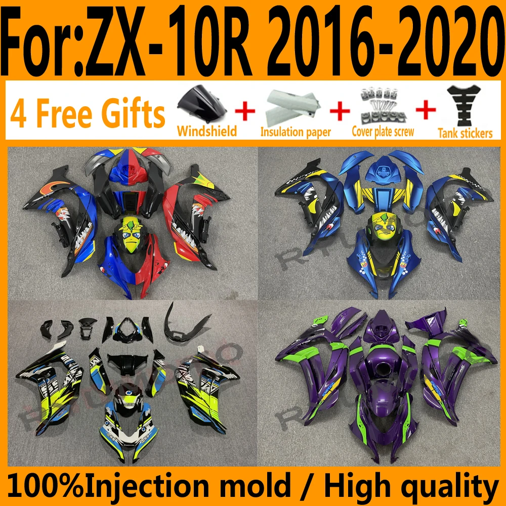 Injection Mold New ABS Fairings Kit Fit for Kawasaki Ninja ZX-10R ZX10R 2016 2017 2018 2019 16 17 18 19 Bodywork fairing