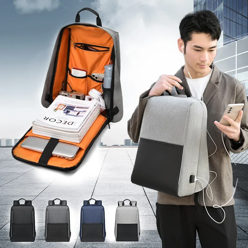 Executive Business Professional Backpack Men 15.6 Inch Laptop with USB Charging Travel Work Multi Functional Office Rucksack