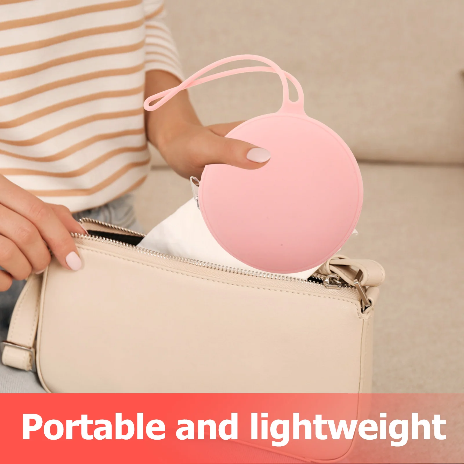 Silicone Pacifier Storage Case Portable Lightweight Travel Baby Pacifier Holder Pouch Zippered Storage Container for Diaper Bag