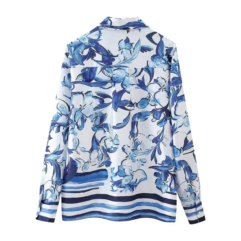 Printemps 2024 femmes irt imprimé fleuri polyvalent minceur Ne Long Sve coupe droite décontracté Faionable