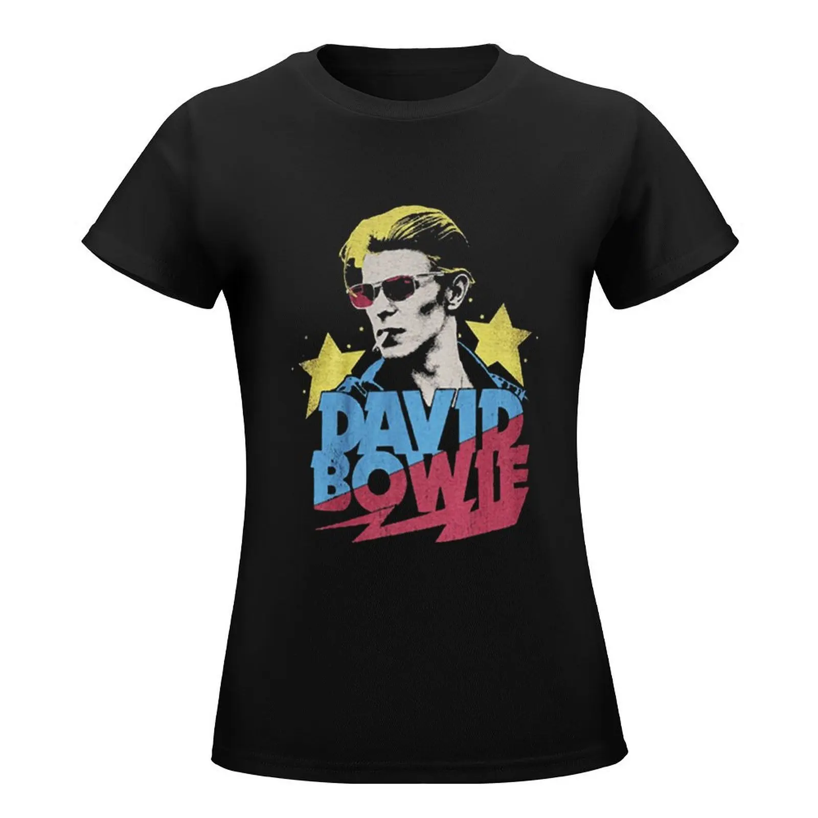 bowie rock T-Shirt hippie clothes tops Short sleeve tee tshirts for Women